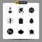 Modern Set of 9 Solid Glyphs and symbols such as ui, basic, core, pencil, creative