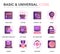 Modern Set Basic Gradient Flat Icons for Website and Mobile Apps. Contains such Icons as Location, Briefcase