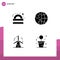 Modern Set of Solid Glyphs Pictograph of drawing, globe, ruler, contact, energy