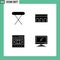 Modern Set of Solid Glyphs and symbols such as appliances, business, table, columns, exchange