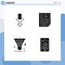 Modern Set of Solid Glyphs and symbols such as microphone, shuttle, page, video, sport