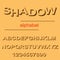 Modern shadow font design for typography on orange