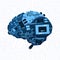 Modern Shape Of Brain Mechanism Over Circuit Motherboard Background