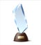 Modern shape crystal award. Winner trophy in realistic style