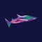 Modern shark style design, gradient color style shark, shark in the underwater sea illustration