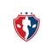 Modern Shield American Football Player League Logo