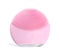 Modern silicone face cleansing brush isolated on white. Cosmetics tool