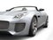 Modern silver luxury cabriolet sports car - extreme closeup shot