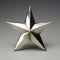 Modern Silver Star Sculpture On Grey Background