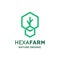 Modern simple hexagon farm logo template