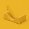 Modern Skateboard with Halfpipe Ramp in Yellow Clay Style. 3d Rendering