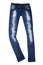 Modern skinny fashion jeans isolated.