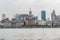 Modern skylines at the bank of Huangpu River, the bund of Shanghai, view from Pudong