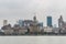 Modern skylines at the bank of Huangpu River, the bund of Shanghai, view from Pudong