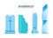 Modern skyscrapers icons set. Flat design of the city elements.