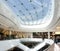 Modern sleek shopping architecture in mall