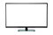 Modern slim plasma TV on black glass stand isolated on a white b