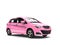 Modern small compact cars in fabulous pink color