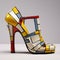 Modern Small Shoe With Multi-colored Squares - Inspired By Lichtenstein And Mondrian