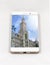 Modern smartphone displaying full screen picture of Munich, Germ