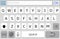 Modern smartphone keyboard of alphabet buttons. Mobile keyboard
