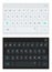 Modern smartphone keyboard, alphabet buttons. Vector dark and light keyboard.