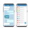 Modern smartphone messenger app. Vector