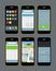 Modern smartphones with different applications