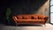 Modern Sofa With A Light Concrete Wall in Selective Focus Interior Background