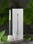 Modern sonic electric toothbrush. Made from gray metal. Nearby storage case, charger and replacement brush head Professional oral