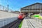 Modern speed passenger train on railways station Gare De Nord