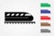 Modern speedy train on rail using many colors on white background vector to mean fast delivery system