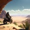 a modern sports bike kicking up dust on a desert trail trending on artstation sharp focus