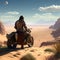 a modern sports bike kicking up dust on a desert trail trending on artstation sharp focus