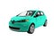 Modern sports electric car hatchback blue for family 3d render o