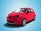 Modern sporty electric car hatchback red for family 3d render on