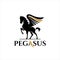 Modern standing pegasus horse with wings vector