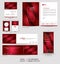 Modern stationery mock up set and visual brand identity with abstract colorful geometry background