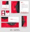 Modern stationery mock up set and visual brand identity with abstract colorful geometry background
