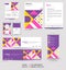 Modern stationery mock up set and visual brand identity with abstract colorful geometry background