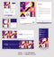 Modern stationery mock up set and visual brand identity with abstract colorful geometry background