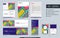 Modern stationery mock up set and visual brand identity with abstract colorful geometry background shape