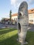 Modern statue on Nicolae Balcescu street in Brasov, Romania