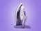 Modern steam iron 3d render on blue background