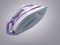 Modern steam iron 3d render on grey