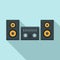 Modern stereo system icon, flat style