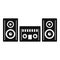 Modern stereo system icon, simple style