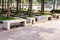 Modern stone Bench In the garden beside the road,Concrete bench,Cement bench