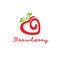 Modern strawberry icon logo illustration