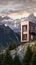 modern style architecture of chic minimalist tiny wooden house at Italian Alps. AI Generated